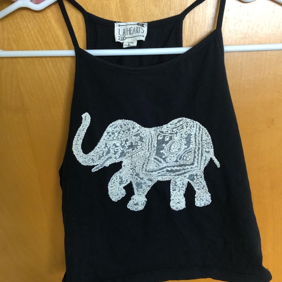 Tops - Elephant print tank top/crop top